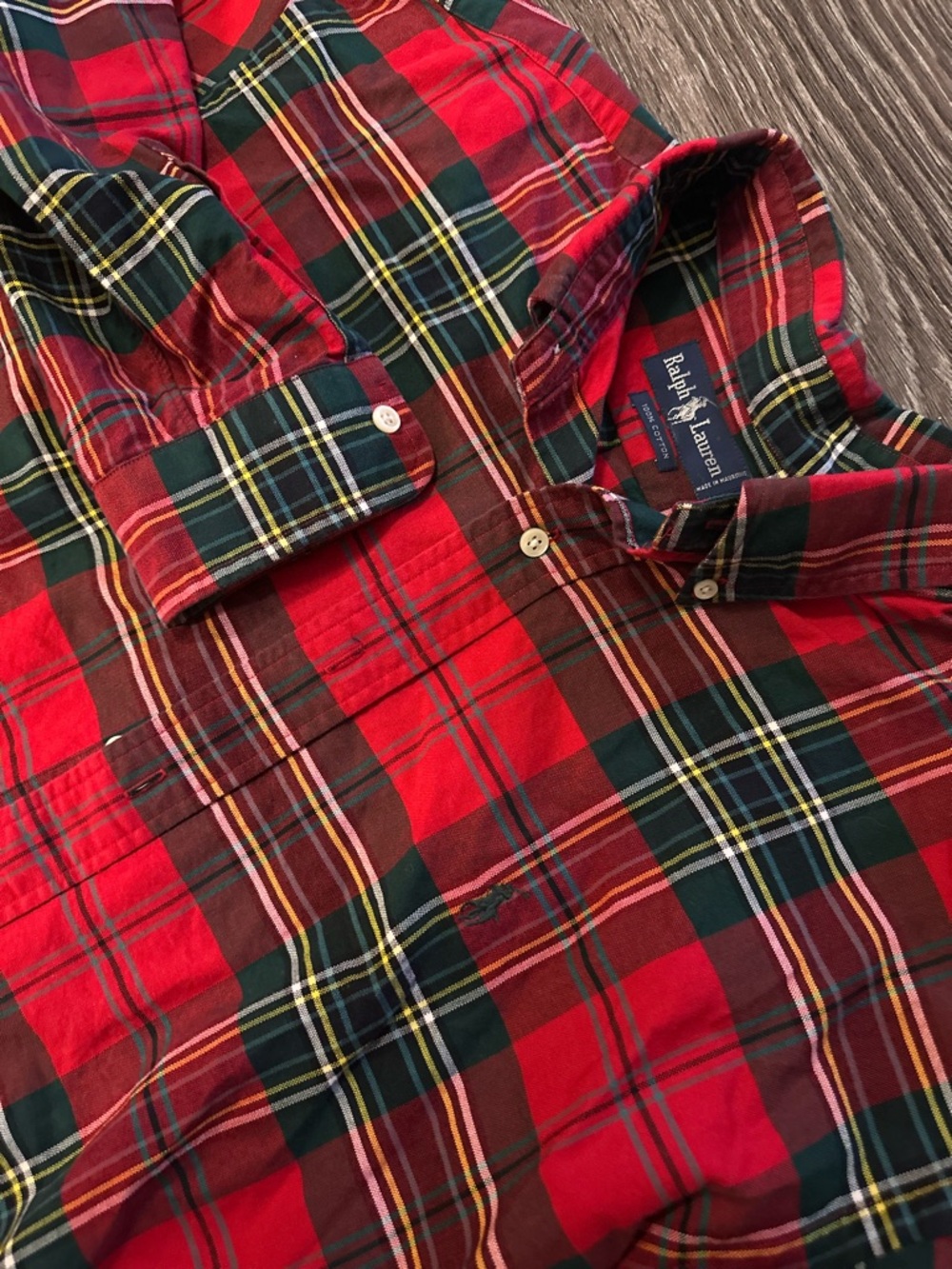 Polo Ralph Lauren Red Plaid Cotton Long Sleeve Button-Up Shirt L Men’s flannel